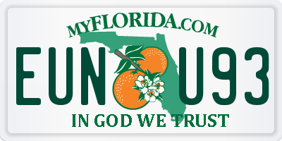 FL license plate EUNU93