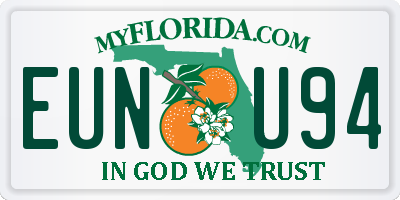 FL license plate EUNU94