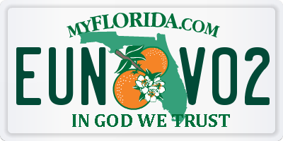 FL license plate EUNV02