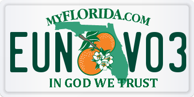 FL license plate EUNV03
