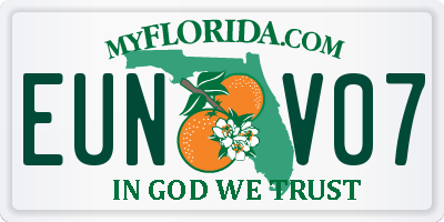FL license plate EUNV07
