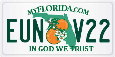 FL license plate EUNV22