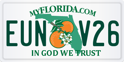 FL license plate EUNV26