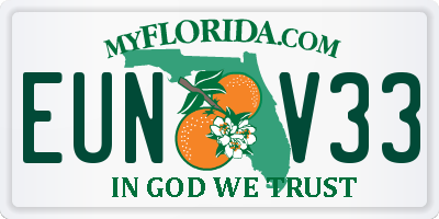 FL license plate EUNV33