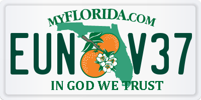 FL license plate EUNV37
