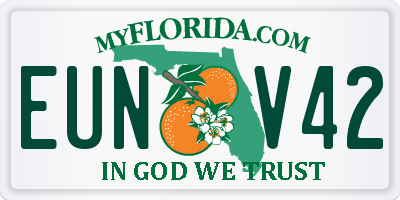 FL license plate EUNV42