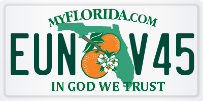 FL license plate EUNV45