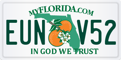FL license plate EUNV52