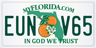 FL license plate EUNV65