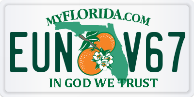 FL license plate EUNV67