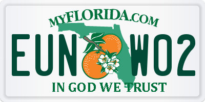 FL license plate EUNW02