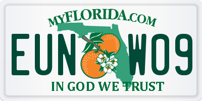 FL license plate EUNW09