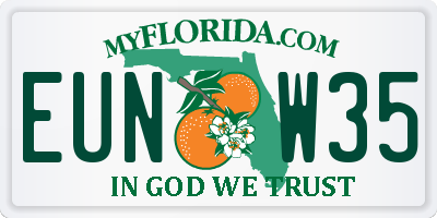 FL license plate EUNW35