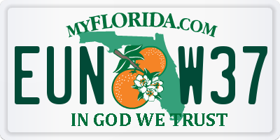 FL license plate EUNW37