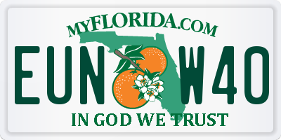 FL license plate EUNW40