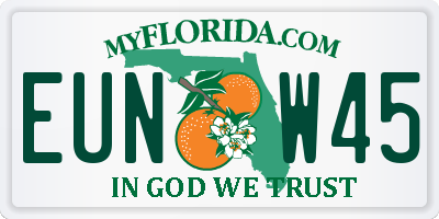 FL license plate EUNW45