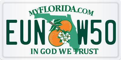 FL license plate EUNW50