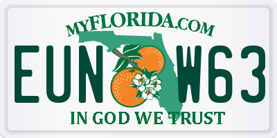 FL license plate EUNW63