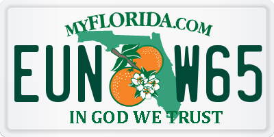 FL license plate EUNW65