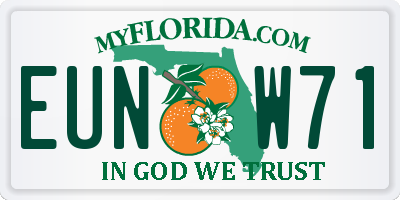 FL license plate EUNW71