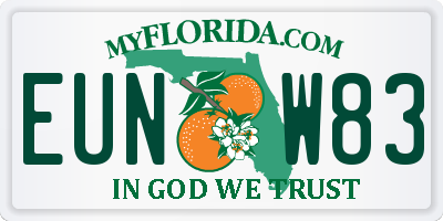 FL license plate EUNW83