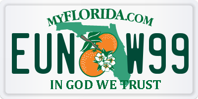 FL license plate EUNW99