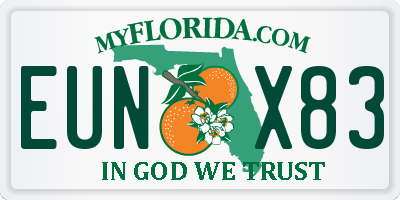 FL license plate EUNX83