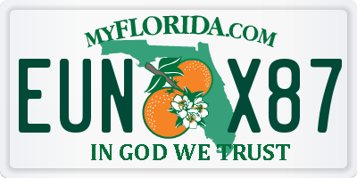 FL license plate EUNX87