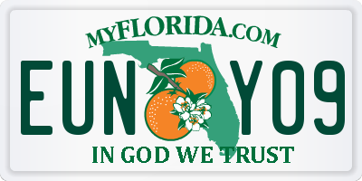 FL license plate EUNY09