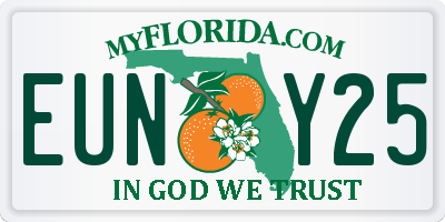 FL license plate EUNY25