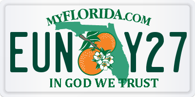 FL license plate EUNY27