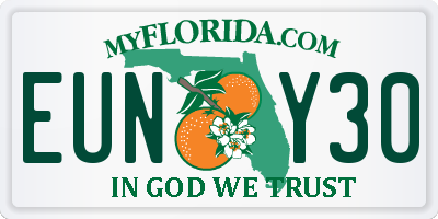 FL license plate EUNY30
