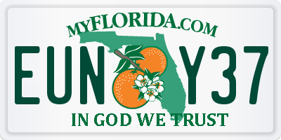 FL license plate EUNY37