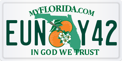 FL license plate EUNY42