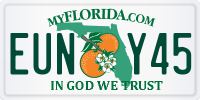 FL license plate EUNY45