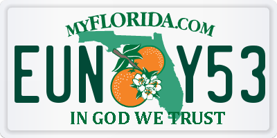 FL license plate EUNY53