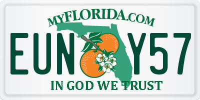 FL license plate EUNY57
