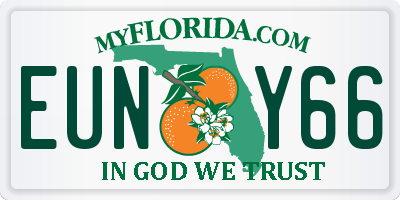 FL license plate EUNY66