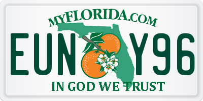 FL license plate EUNY96