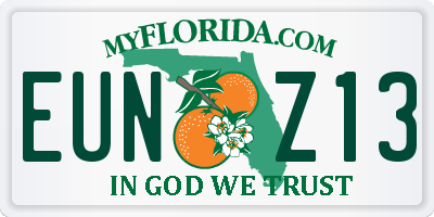 FL license plate EUNZ13
