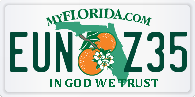 FL license plate EUNZ35