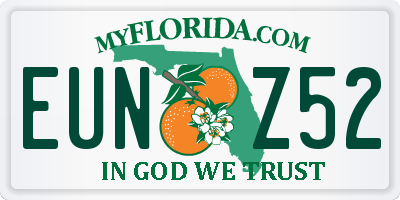 FL license plate EUNZ52