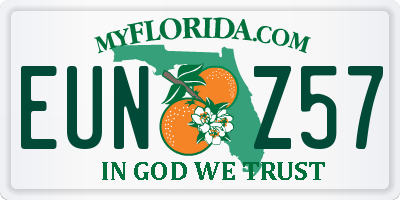 FL license plate EUNZ57