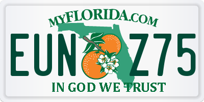 FL license plate EUNZ75