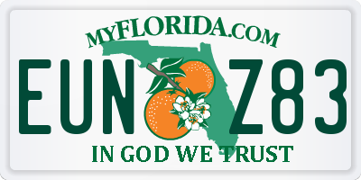 FL license plate EUNZ83