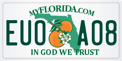FL license plate EUOA08