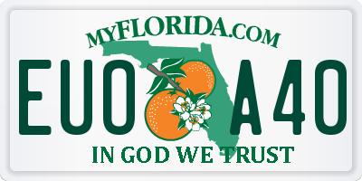 FL license plate EUOA40