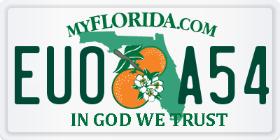 FL license plate EUOA54