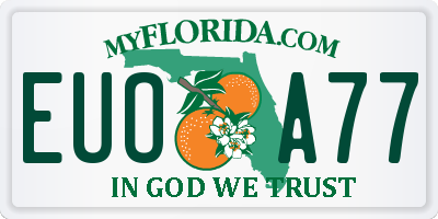 FL license plate EUOA77