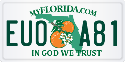 FL license plate EUOA81
